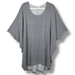 Bryn Walker Oversized Poncho Tunic Black Gray Siro Rayon Knit Top Large